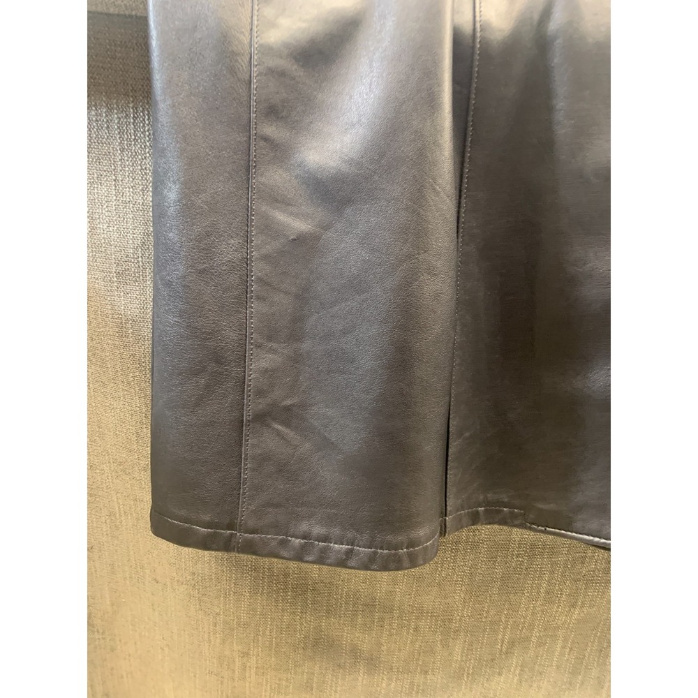 Vintage Reed Sportswear Trench Coat Womens Black Leather Flap Detail Made in USA - Picture 6 of 16